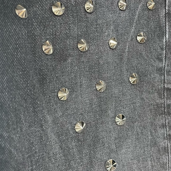Carmar Emilia Sturgis Black Distressed Spike Studded Fray Hem Jeans size 23 - Picture 8 of 11